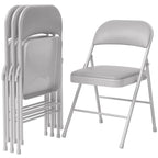 Lot de 4 chaises pliantes avec coussin et dossier rembourrés, supportent jusqu'à 158 kg