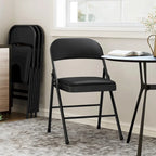 Lot de 4 chaises pliantes avec coussin et dossier rembourrés, supportent jusqu'à 158 kg