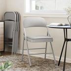 Lot de 4 chaises pliantes avec coussin et dossier rembourrés, supportent jusqu'à 158 kg
