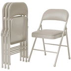 Lot de 4 chaises pliantes avec coussin et dossier rembourrés, supportent jusqu'à 158 kg
