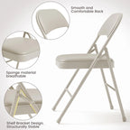 Lot de 4 chaises pliantes avec coussin et dossier rembourrés, supportent jusqu'à 158 kg