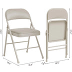 Lot de 4 chaises pliantes avec coussin et dossier rembourrés, supportent jusqu'à 158 kg