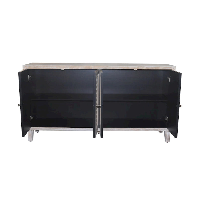 4 Door Wooden Cabinet Sideboard for Living Room