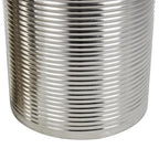 Metal Ribbed or Metallic Ribbed Drum Side End Accent Table - Set of 3 Silver or Gold - Roche River Decor