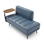 56.3Width End of Bed Bench,Faux Leather Upholstered With side table,360-degree Swivel tray couch,Entryway Ottoman,Metal Legs