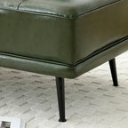56.3Width End of Bed Bench,Faux Leather Upholstered With side table,360-degree Swivel tray couch,Entryway Ottoman,Metal Legs