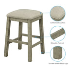 Table hauteur comptoir 4 pièces avec tabourets rembourrés en tissu