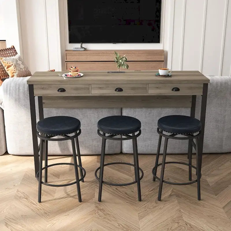 3-Drawer Long Dining Table Set
