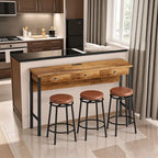 3-Drawer Long Dining Table Set