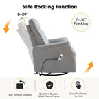 HOMYKA Swivel Power Recliner Faux Leather Glider With USB Port