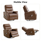 HOMYKA Swivel Power Recliner Faux Leather Glider With USB Port