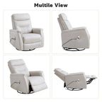 HOMYKA Swivel Power Recliner Faux Leather Glider With USB Port