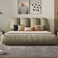 Queen Size Luxury Upholstered Bed With Thick Headboard, Vevet Queen Bed with Oversized Padded Backrest