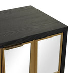 Wooden Room Cabinet with Mirrored Front - Gold or Black - Roche River Decor