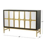 Wooden Room Cabinet with Mirrored Front - Gold or Black - Roche River Decor