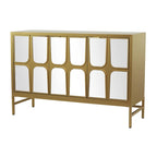 Wooden Room Cabinet with Mirrored Front - Gold or Black - Roche River Decor