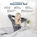 Adjustable Bed Frame with Medium Gel Memory Foam Mattress, Dual Massage, USB Ports, App, Remote