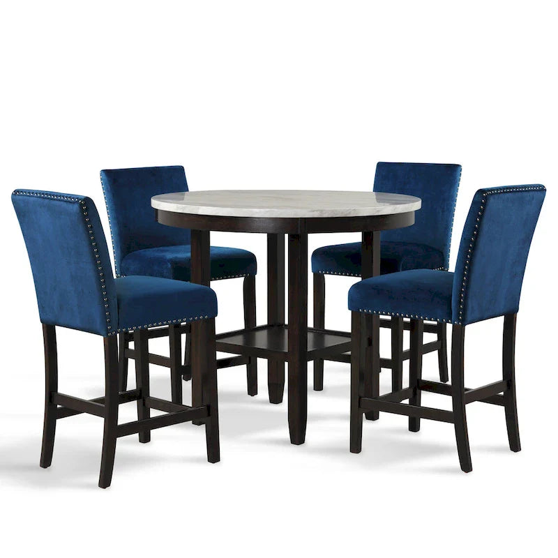 New Classic Furniture Reginald 5-Piece Round Counter Set