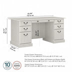 Bush Furniture Saratoga Executive Desk with Drawers and Storage
