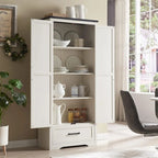 Farmhouse Kitchen Pantry Cabinet, Wood Storage Cabinets