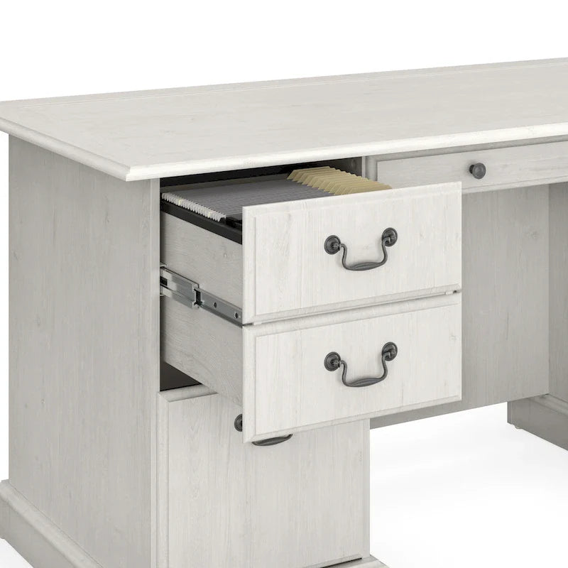 Bush Furniture Saratoga Executive Desk with Drawers and Storage