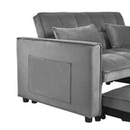 Modern Velvet Futon Loveseat with Reclining Backrest & Pockets, Seats 2 鈥?Dark Gray / Light Gray / Blue / Black