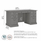 Bush Furniture Saratoga Executive Desk with Drawers and Storage
