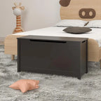 Kids Wooden Toy Box Storage with Safety Hinged Lid for Ages 3+