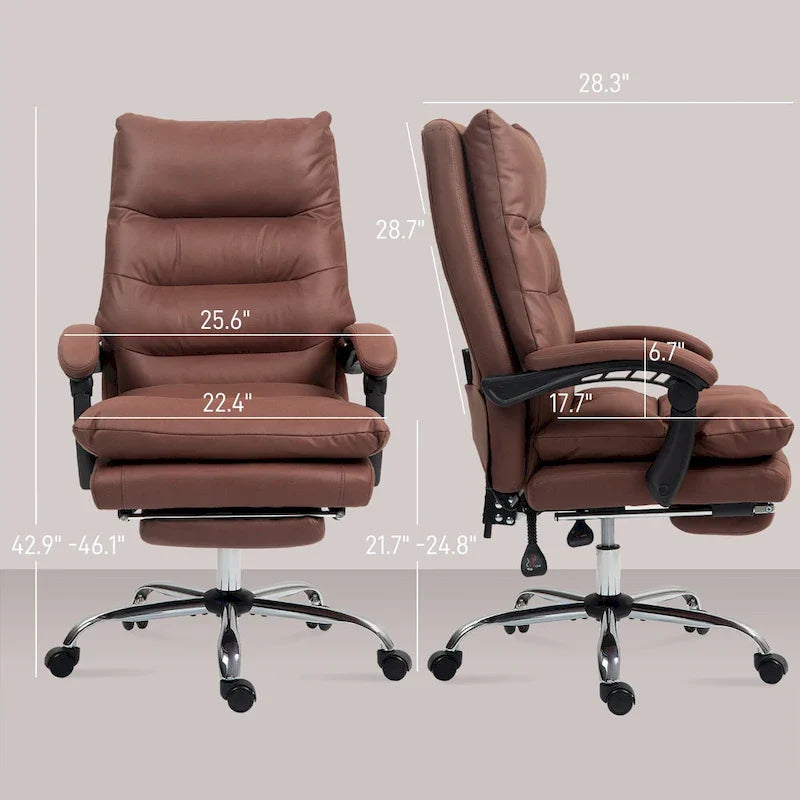 Vinsetto Microfibre Vibration Heated Reclining Massage Office Chair