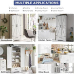 Farmhouse Kitchen Pantry Cabinet, Wood Storage Cabinets