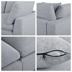 Modern U-Shape Sectional Sofa, 2 Large Chaise with Removable Ottomans