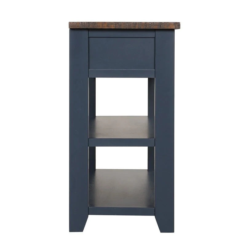 Wood Console Table with 3 Storage Drawers and 2 Shelves