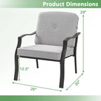 Gymax 2PCS Metal Chairs Outdoor Dining Seat Heavy Duty w/ Cushions
