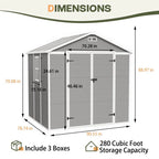 Abri de jardin en résine toutes saisons avec plancher, 1,8 m x 1,2 m/1,8 m x 2,4 m/2,4 m x 1,8 m/2,4 m x 3 m, Spire Tool Shed