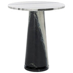 Table d'appoint ronde haute en marbre SAFAVIEH Couture Ghicu - 56 cm L x 53 cm P x 61 cm H - 21Wx21Dx24H
