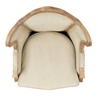 SAFAVIEH Couture Kali Oak Natural Linen Wing Chair - 34Wx34Dx40H