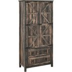 64 Farmhouse Tall Kitchen Pantry Storage Cabinet with 2 Drawers & Doors