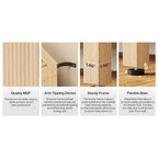 71  Tall Arched Kitchen Pantry Cabinet with Doors - Natural Wood