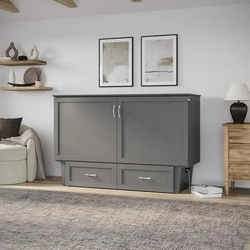 Chelsea Queen Murphy Bed Chest with Mattress