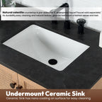 Hervas Bath Vanity with Natural Marble Top without Mirror