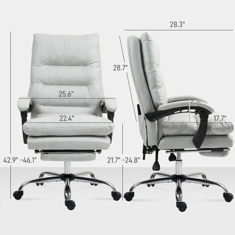 Vinsetto Microfibre Vibration Heated Reclining Massage Office Chair