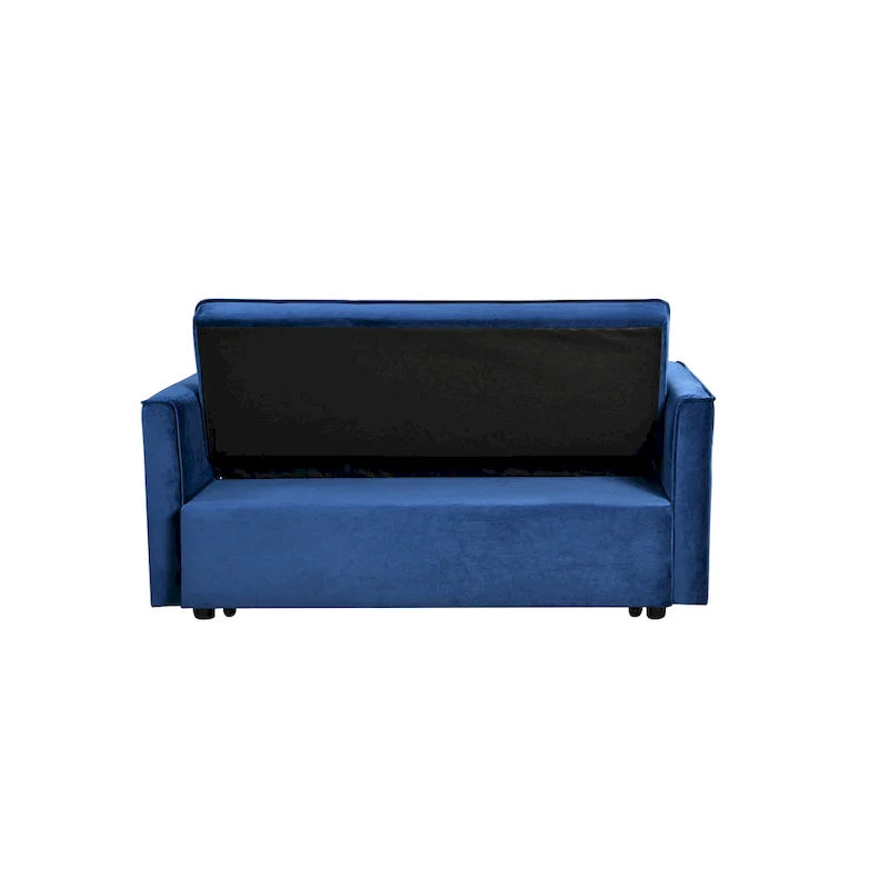 Modern Velvet Futon Loveseat with Reclining Backrest & Pockets, Seats 2 鈥?Dark Gray / Light Gray / Blue / Black
