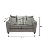 Roundhill Furniture Davoz 2-Piece Living Room Set, Sofa and Loveseat, Tori Slate