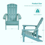 Bonosuki Weather-resistant Wood Outdoor Adirondack Chairs-Set of 4