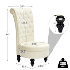AVAWING Set of 2 Throne Royal Chair Thick Padding and Rubberwood Legs