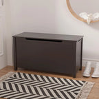 Kids Wooden Toy Box Storage with Safety Hinged Lid for Ages 3+