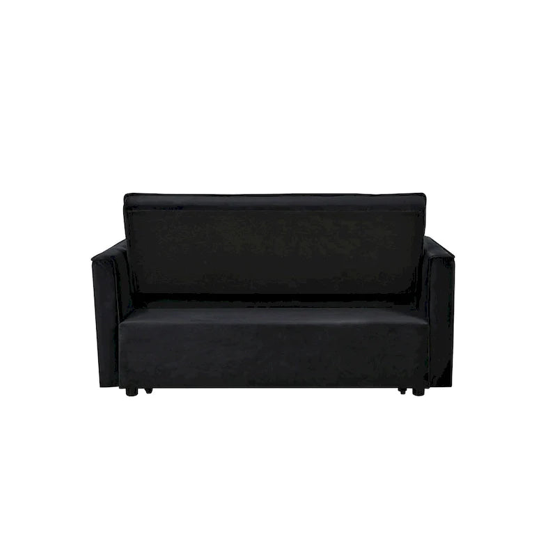 Modern Velvet Futon Loveseat with Reclining Backrest & Pockets, Seats 2 鈥?Dark Gray / Light Gray / Blue / Black