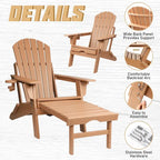 Vrakae Folding and Adjustable Adirondack Chair with Ottoman