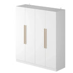 Modern Freestanding Solid Wood Wardrobe Closet With Storage Shelves