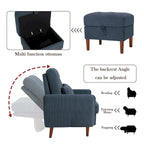 UIXE Modern Lounge Chair Accent Chair and Stroage Ottoman With Adjustable Backrest